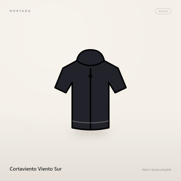 Cortaviento Viento Sur en color Negro, vista frontal