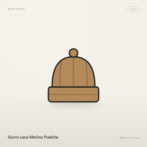 Gorro Lana Merino Puelche en color Camel, vista frontal