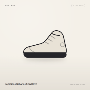 Zapatillas Urbanas Cordillera en color Blanco Hueso, vista frontal