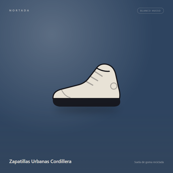 Zapatillas Urbanas Cordillera en color Blanco Hueso, sobre fondo oscuro
